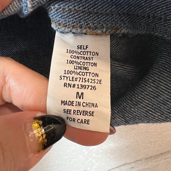 Wild Honey Blue Two Tone Color Block Step Hem Denim Mini Skirt Size M - Picture 4 of 8